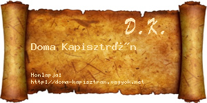 Doma Kapisztrán névjegykártya
